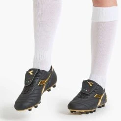 Diadora Men's Brasil #9 Italy LT+MDPU Soccer Shoe - Black/Gold -Sports Clothing Sale Store 101.178784 C0893 10 HR