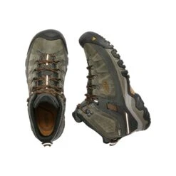 Keen Men's Targhee III Leather Mid Waterproof Hiking Boots - Black Olive/Golden Brown - Regular (D) -Sports Clothing Sale Store 1017787 PLD large