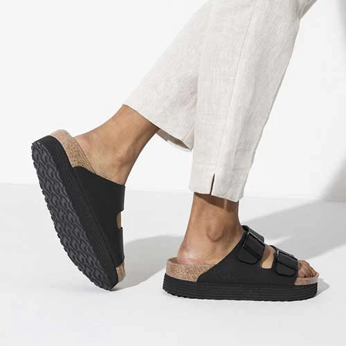 Birkenstock Arizona Platform Vegan - Birko Flor Black- Medium/Narrow 8 Birkenstock Arizona Platform Vegan - Birko Flor Black- Medium/Narrow - Image 6