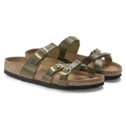 Birkenstock Women's Franca Cork Green Olive Oiled Leather Sandal - Regular/Wide -Sports Clothing Sale Store 1023310 pair