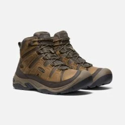 Keen Men's Circadia Mid WP Hiking Boot- Bison/Brindle- Wide (2E) -Sports Clothing Sale Store 1026841 PLA PDP