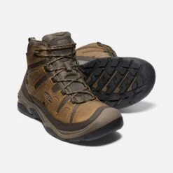 Keen Men's Circadia Mid WP Hiking Boot- Bison/Brindle- Wide (2E) -Sports Clothing Sale Store 1026841 PPS PDP