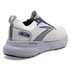 BROOKS Men's Glycerin StealthFit 20 Running Shoe - Oyster/Alloy/Blue Depths - Regular (D) -Sports Clothing Sale Store 110384 081 H Glycerin StealthFit 20