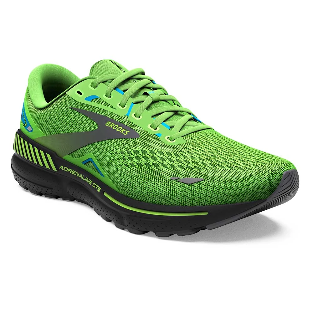 BROOKS Men's Adrenaline GTS 23 Running Shoe - Green Gecko/Grey/Atomic Blue- Wide (2E) 4 BROOKS Men's Adrenaline GTS 23 Running Shoe - Green Gecko/Grey/Atomic Blue- Wide (2E) - Image 2