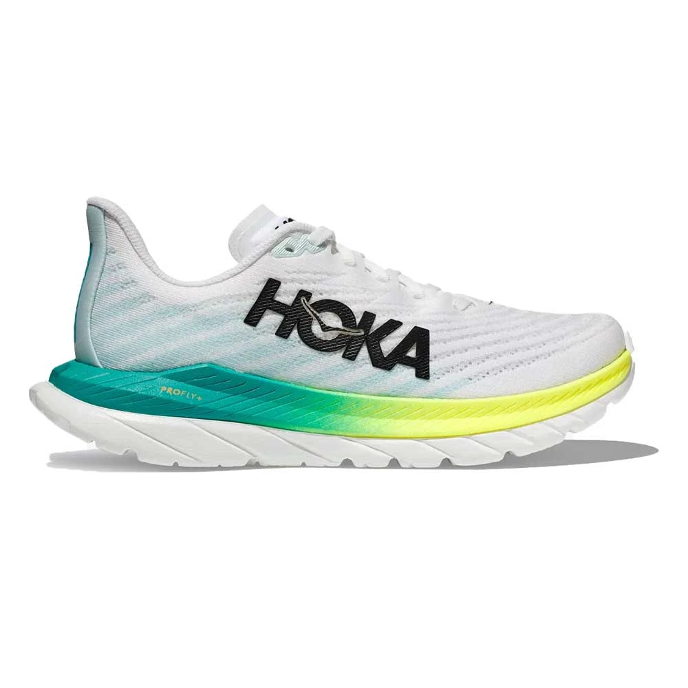 Hoka Women's Mach 5 Running Shoe - White/Blue Glass - Regular (B) 3 Hoka Women's Mach 5 Running Shoe - White/Blue Glass - Regular (B)