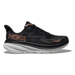 Hoka Women's Clifton 9 Running Shoe - Black/Rose Gold - Regular (B)
