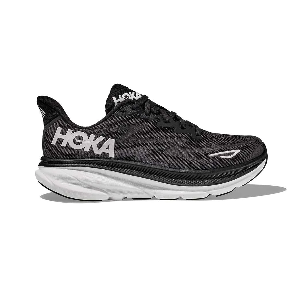 Hoka Women's Clifton 9 Running Shoe - Black/White - Wide (D) 3 Hoka Women's Clifton 9 Running Shoe - Black/White - Wide (D)