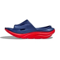 Hoka Unisex Ora Recovery Slide 3 - Bellwether Blue/Red Alert - Regular (D) -Sports Clothing Sale Store 1135061 BBRA 8