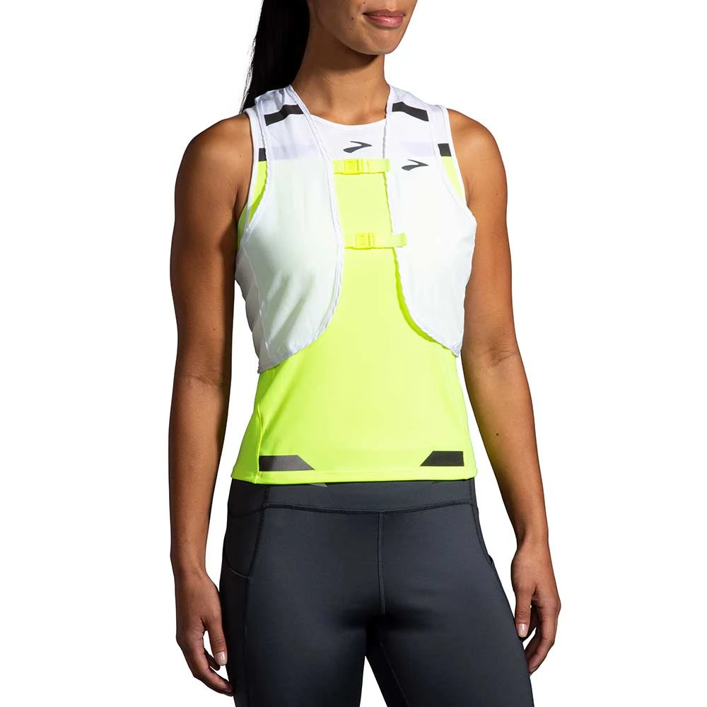 BROOKS Women's Run Visible Convertible Jacket - White/Asphalt/Nightlife 7 BROOKS Women's Run Visible Convertible Jacket - White/Asphalt/Nightlife - Image 5