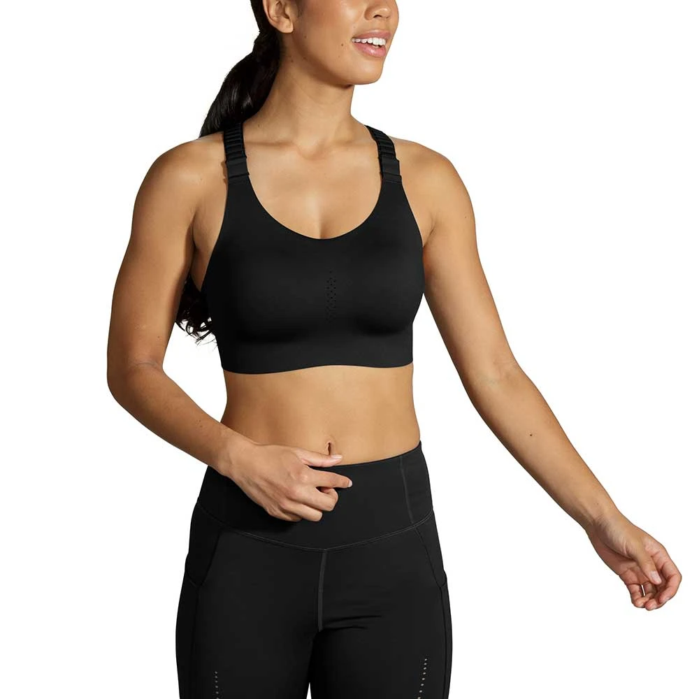 BROOKS Women's Dare Racerback Run Bra 2.0 - Black 8 BROOKS Women's Dare Racerback Run Bra 2.0 - Black - Image 6