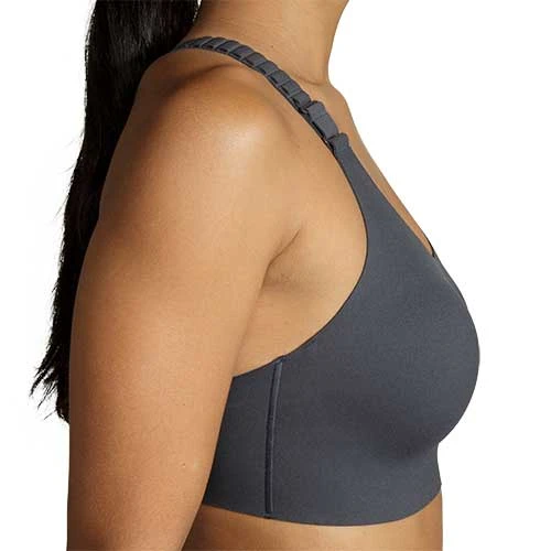 BROOKS Women's Dare Racerback Run Bra 2.0 - Asphalt 6 BROOKS Women's Dare Racerback Run Bra 2.0 - Asphalt - Image 4