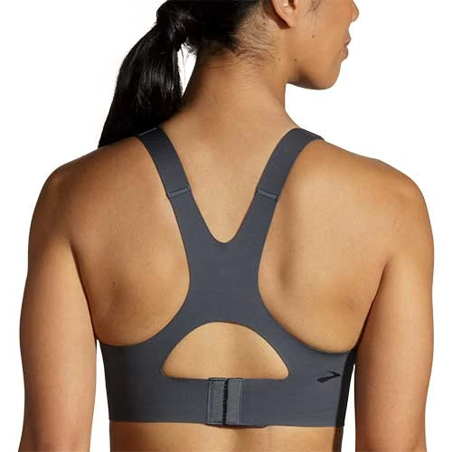 BROOKS Women's Dare Racerback Run Bra 2.0 - Asphalt 4 BROOKS Women's Dare Racerback Run Bra 2.0 - Asphalt - Image 2