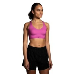 BROOKS Women's Dare Strappy 2.0 Run Bra - Frosted Mauve -Sports Clothing Sale Store 350088 607 MF Dare Strappy Run Bra 2