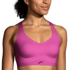 BROOKS Women's Dare Strappy 2.0 Run Bra - Frosted Mauve -Sports Clothing Sale Store 350088 607 MF Dare Strappy Run Bra 4
