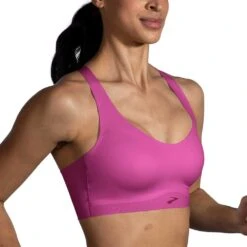 BROOKS Women's Dare Strappy 2.0 Run Bra - Frosted Mauve -Sports Clothing Sale Store 350088 607 MV Dare Strappy Run Bra 4