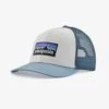 Patagonia P-6 Logo Trucker Hat - White W/Light Plume Grey -Sports Clothing Sale Store 38289 WLGY