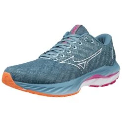 Mizuno Women's Wave Inspire 19 Running Shoe- Provincial Blue/White- Wide (D) -Sports Clothing Sale Store 411400 5B00 07