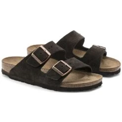 Birkenstock Arizona Mocha Suede Leather Sandal- Regular/Wide -Sports Clothing Sale Store 51903 pair