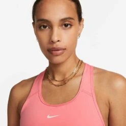 Women's Nike Dri-Fit Swoosh Pad Bra - Coral Chalk -Sports Clothing Sale Store AURORA BV3636 612 PHSYM001 2000