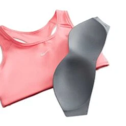 Women's Nike Dri-Fit Swoosh Pad Bra - Coral Chalk -Sports Clothing Sale Store AURORA BV3636 612 PHSYM002 2000