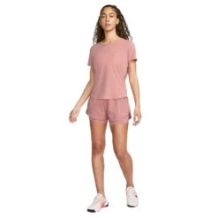 Women's Nike Dri-FIT UV One Luxe Standard Fit Short-Sleeve Top - Red Stardust -Sports Clothing Sale Store AURORA DD0618 618 PHSYM003 2000
