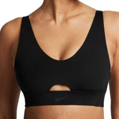 Women's Nike Indy Plunge Cutout Bra - Black/Dark Smoke Grey -Sports Clothing Sale Store AURORA DV9837 010 PHSYM002 2000
