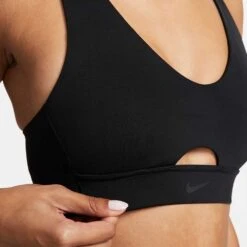 Women's Nike Indy Plunge Cutout Bra - Black/Dark Smoke Grey -Sports Clothing Sale Store AURORA DV9837 010 PHSYM004 2000