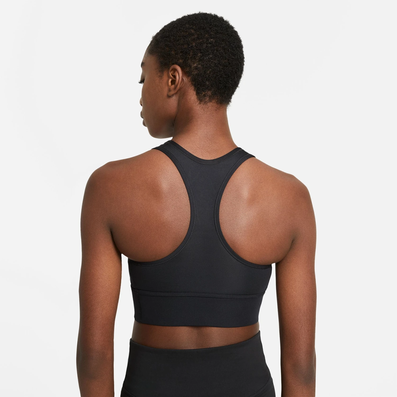 Women's Nike Swoosh Medium-Support Longline Bra - Black/White 4 Women's Nike Swoosh Medium-Support Longline Bra - Black/White - Image 2