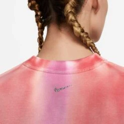 Nike Women's Luxe Cropped Crew-Neck Fleece Sweatshirt - Picante Red/Multi -Sports Clothing Sale Store DV9185 633 PHSYM002