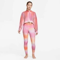 Nike Women's Luxe Cropped Crew-Neck Fleece Sweatshirt - Picante Red/Multi -Sports Clothing Sale Store DV9185 633 PHSYM003