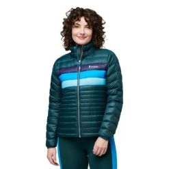 Cotopaxi Women's Fuego Down Jacket - Deep Ocean Stripes -Sports Clothing Sale Store F22 W Fuego Down Jacket Deep Ocean Stripes 1083