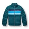 Cotopaxi Women's Fuego Down Jacket - Deep Ocean Stripes -Sports Clothing Sale Store F22 W Fuego Down Jacket Deep Ocean Stripes F