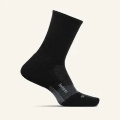 Feetures Unisex Merino 10 Cushion Mini Crew - Charcoal