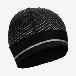 Nathan HyperNight Reflective Pony Tail Beanie - Black/Geo Print