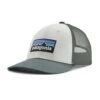 Patagonia P-6 Logo LoPro Trucker Hat - White W/Nouveau Green -Sports Clothing Sale Store POS WBF23 38283 WNVO