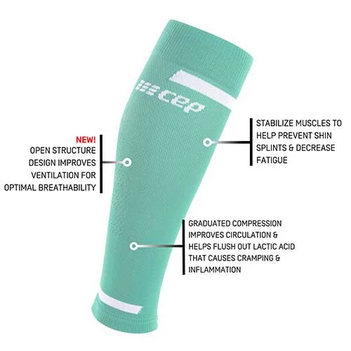 CEP Women's The Run Compression Calf Sleeves 4.0 - Ocean 8 CEP Women's The Run Compression Calf Sleeves 4.0 - Ocean - Image 6