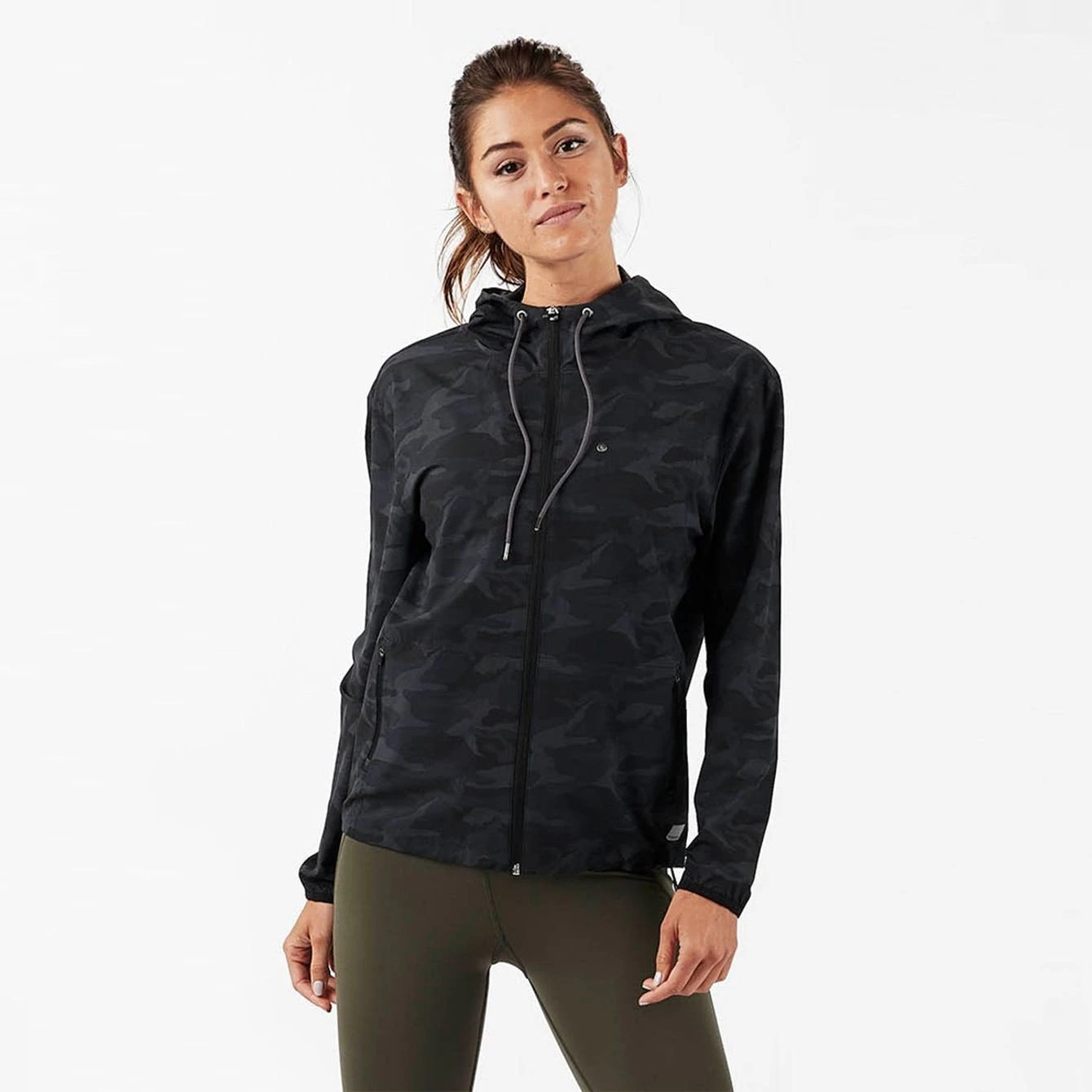 Vuori Women's Outdoor Trainer Shell Jacket - Black Camo 3 Vuori Women's Outdoor Trainer Shell Jacket - Black Camo
