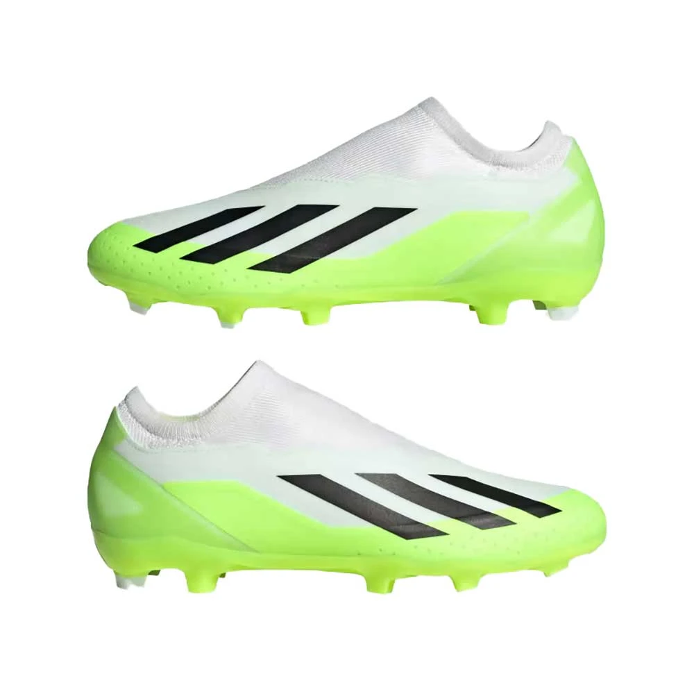 ADIDAS Unisex X Crazyfast .3 Laceless FG Soccer Cleat - Cloud White / Core Black / Lucid Lemon- Regular (D) 7 ADIDAS Unisex X Crazyfast .3 Laceless FG Soccer Cleat - Cloud White / Core Black / Lucid Lemon- Regular (D) - Image 6