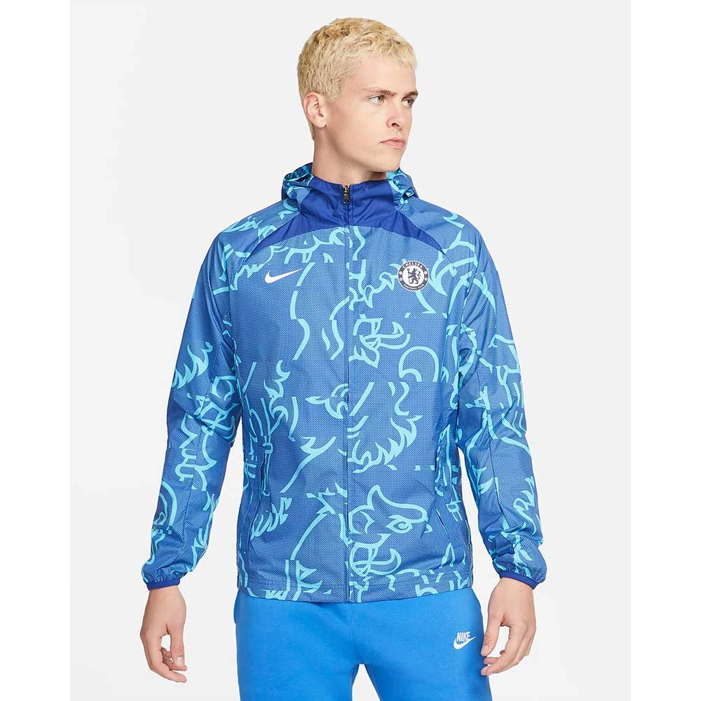 Nike Men's Chelsea AFW Soccer Jacket - Rush Blue/Chlorine Blue 5 Nike Men's Chelsea AFW Soccer Jacket - Rush Blue/Chlorine Blue - Image 3
