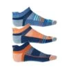 Saucony Men's Inferno Merino Wool No Show Tab Socks - Orange/Blue -3-pack