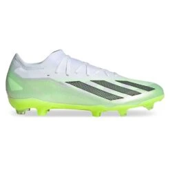 Unisex Adidas X CRAZYFAST.2 FG Soccer Shoe - White, Core Black, Lucid Lemon - Regular (D)
